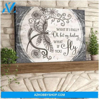 Eviral Store Beautiful Dragonfly Canvas What If You Fly Wall Art Decor – Dreagonfly Canvas Print Wall Art
