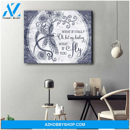 Eviral Store Blue Dragonfly Canvas What If You Fly Wall Art Decor – Dreagonfly Canvas Print Wall Art
