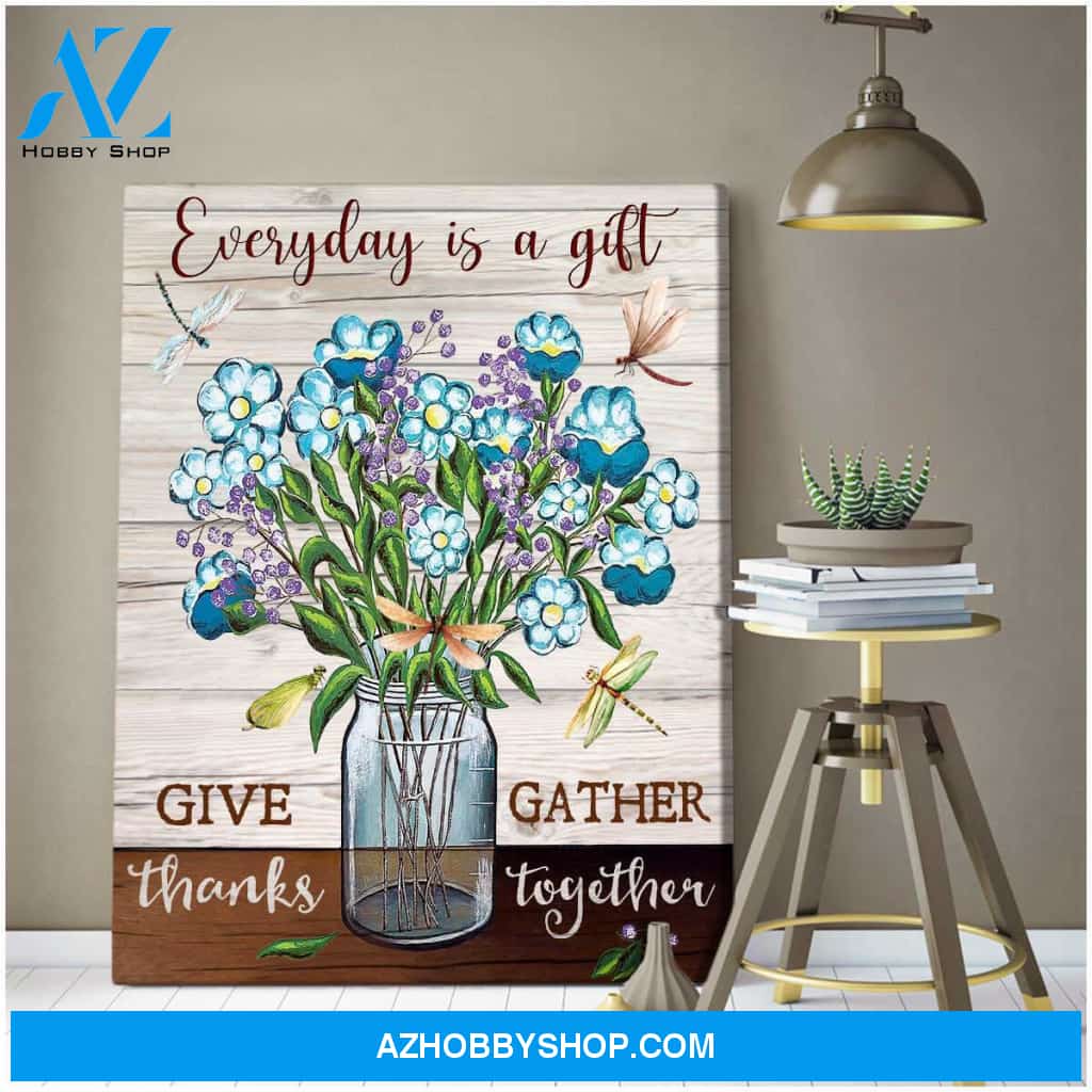Eviral Store Dragonfly Everyday Is A Gift Canvas Wall Art Decor – Dreagonfly Canvas Print Wall Art