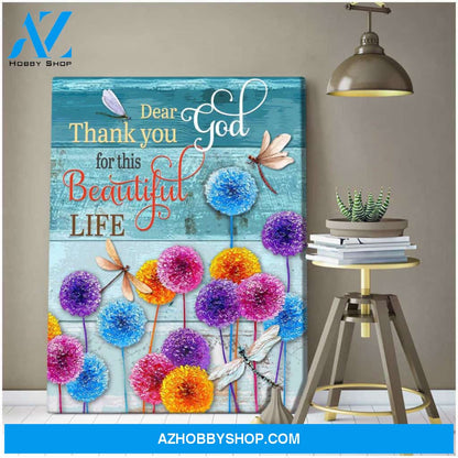 Eviral Store Gorgeous Dragonfly Canvas Dear God Wall Art Decor – Dreagonfly Canvas Print Wall Art