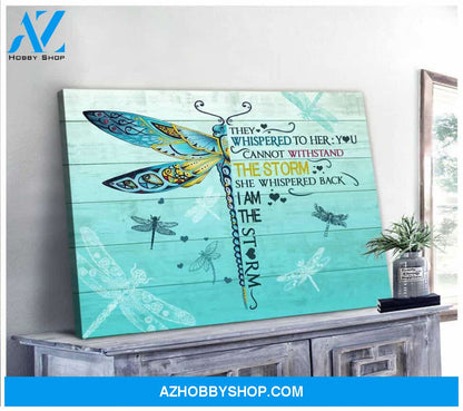 Eviral Store Gorgeous Dragonfly I Am The Storm Canvas Wall Art Decor – Dreagonfly Canvas Print Wall Art