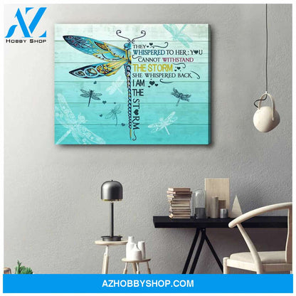 Eviral Store Gorgeous Dragonfly I Am The Storm Canvas Wall Art Decor – Dreagonfly Canvas Print Wall Art