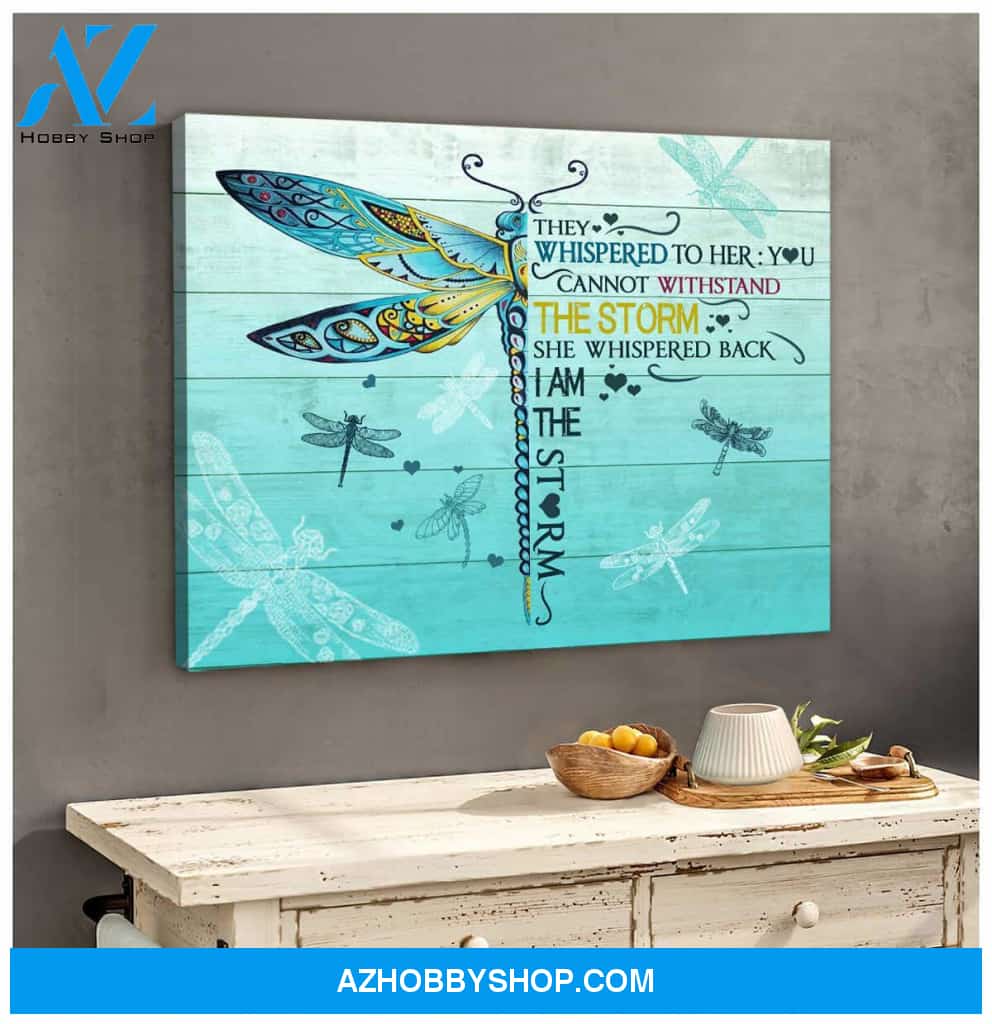Eviral Store Gorgeous Dragonfly I Am The Storm Canvas Wall Art Decor – Dreagonfly Canvas Print Wall Art