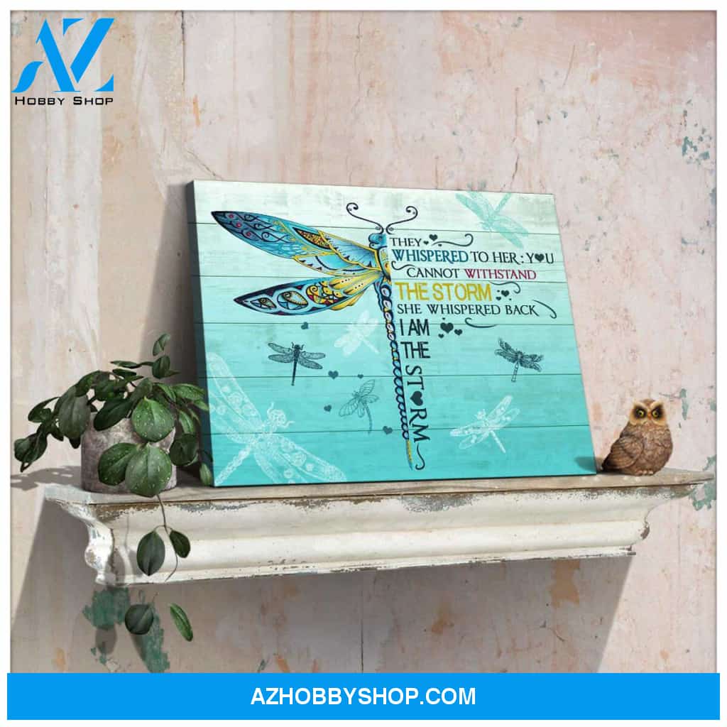Eviral Store Gorgeous Dragonfly I Am The Storm Canvas Wall Art Decor – Dreagonfly Canvas Print Wall Art