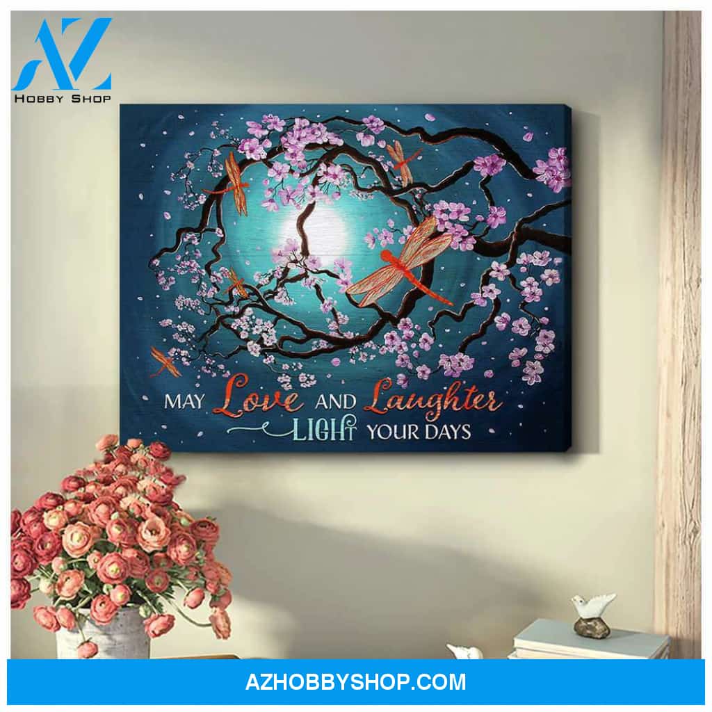 Eviral Store Love And Laughter Dragonfly Canvas Wall Art Decor – Dreagonfly Canvas Print Wall Art