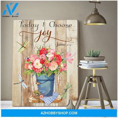 Eviral Store Today I Choose Joy Dragonfly Canvas Wall Art Decor – Dreagonfly Canvas Print Wall Art