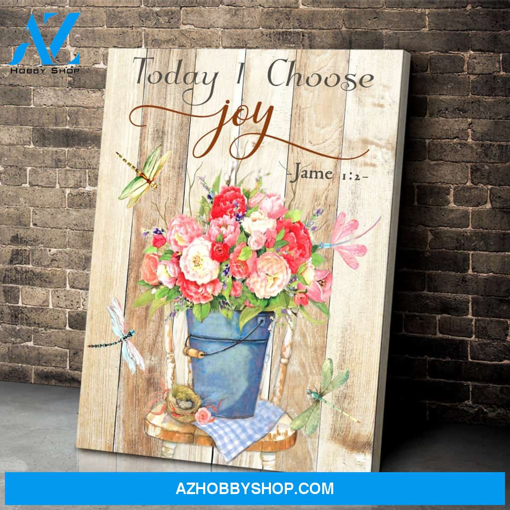 Eviral Store Today I Choose Joy Dragonfly Canvas Wall Art Decor – Dreagonfly Canvas Print Wall Art