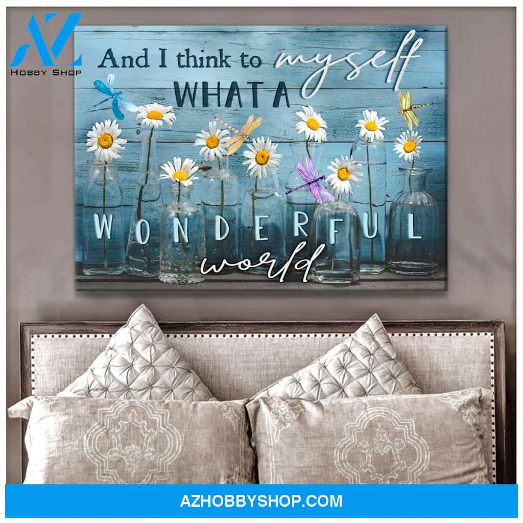 Eviral Store What A Wonderful World Dragonfly Canvas Wall Art Decor – Dreagonfly Canvas Print Wall Art