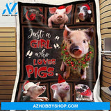 Eviral Stores Christmas Cute Pig Fleece Blanket Just A Girl Who Love Pigs Fleece Blanket