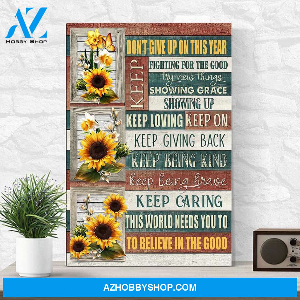 Eviral Stores Sunflower And Butterfly Wall Art Decor Don’T Give Up On This Year Canvas Poster 0511