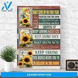 Eviral Stores Sunflower And Butterfly Wall Art Decor Don’T Give Up On This Year Canvas Poster 0511