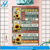 Eviral Stores Sunflower And Butterfly Wall Art Decor Don’T Give Up On This Year Canvas Poster 0511