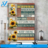 Eviral Stores Sunflower And Butterfly Wall Art Decor Don’T Give Up On This Year Canvas Poster 0511