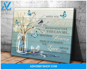 Eviral Stores When You Believe Butterfly Wall Art Canvas Poster 1611