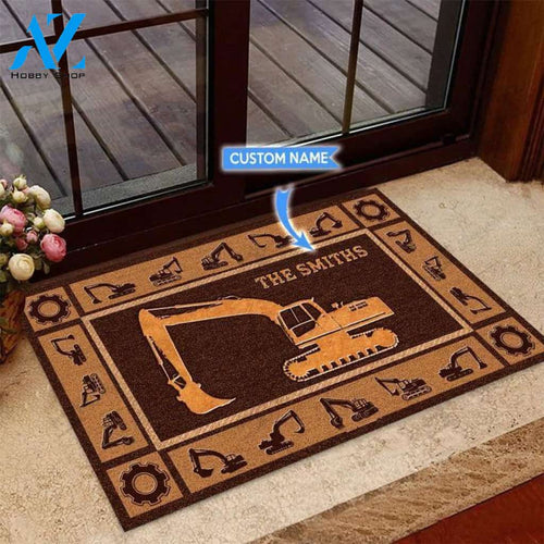 Excavator Basic Brown Custom Doormat | Welcome Mat | House Warming Gift