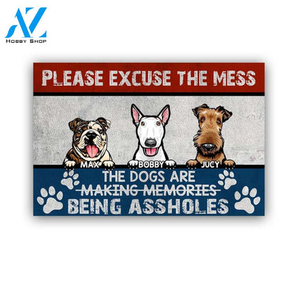 Excuse The Mess Dog Personalized Doormat | Welcome Mat | House Warming Gift