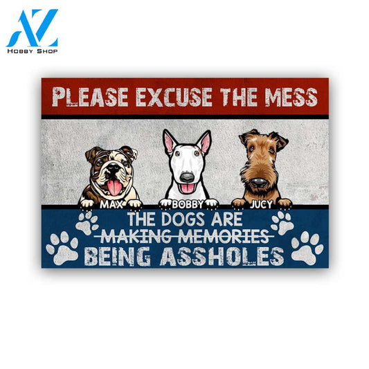 Excuse The Mess Dog Personalized Doormat | Welcome Mat | House Warming Gift
