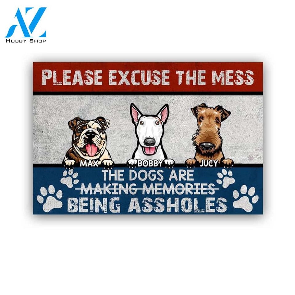 Excuse The Mess Dog Personalized Doormat | Welcome Mat | House Warming Gift