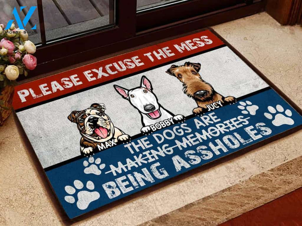 Excuse The Mess Dog Personalized Doormat | Welcome Mat | House Warming Gift
