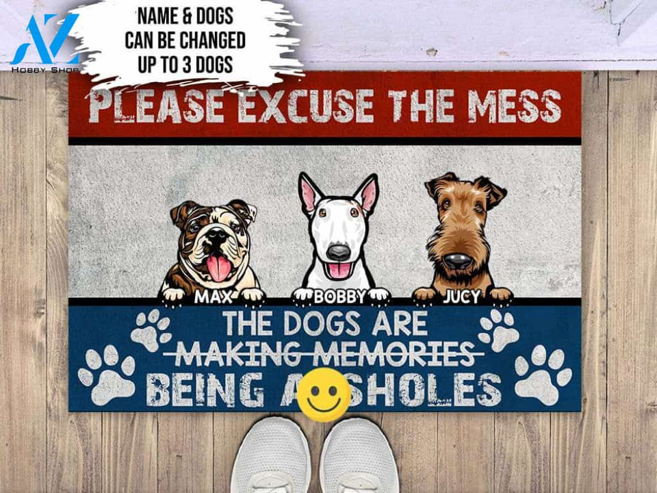 Excuse The Mess Dog Personalized Doormat | Welcome Mat | House Warming Gift