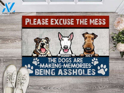 Excuse The Mess Dog Personalized Doormat | Welcome Mat | House Warming Gift