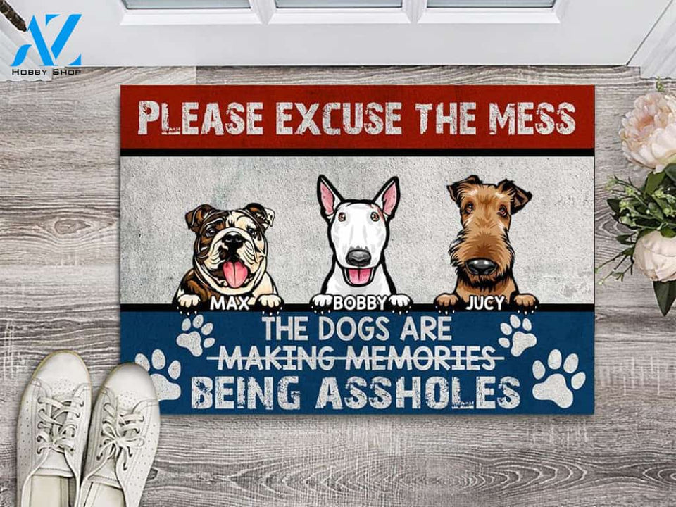Excuse The Mess Dog Personalized Doormat | Welcome Mat | House Warming Gift