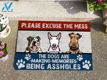 Excuse The Mess Dog Personalized Doormat | Welcome Mat | House Warming Gift