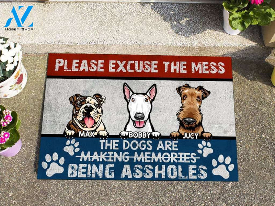 Excuse The Mess Dog Personalized Doormat | Welcome Mat | House Warming Gift