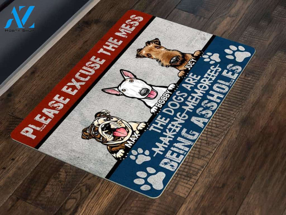 Excuse The Mess Dog Personalized Doormat | Welcome Mat | House Warming Gift