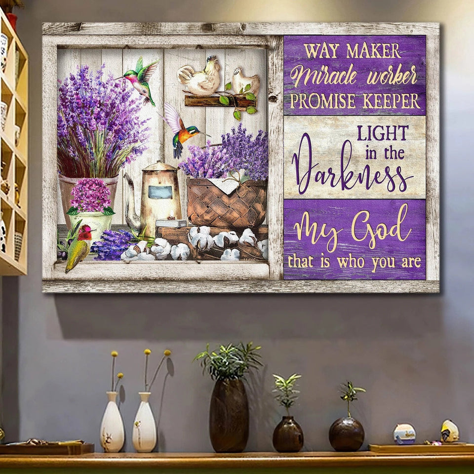 Way maker miracle worker lavender - Matte Canvas
