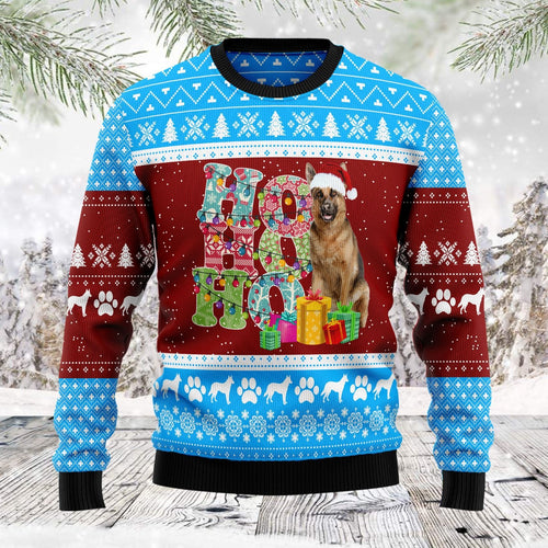 HoHoHo German Shepherd Dog Ugly Christmas Sweater 