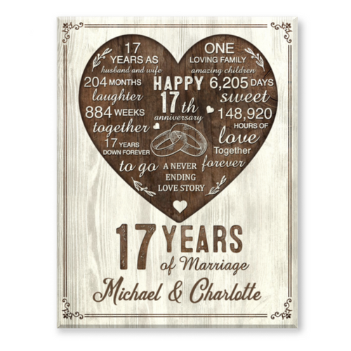 17th Year Anniversary Gift, 17th Wedding Anniversary Gift For Husband, 17 Year Anniversary Gift For Wife
