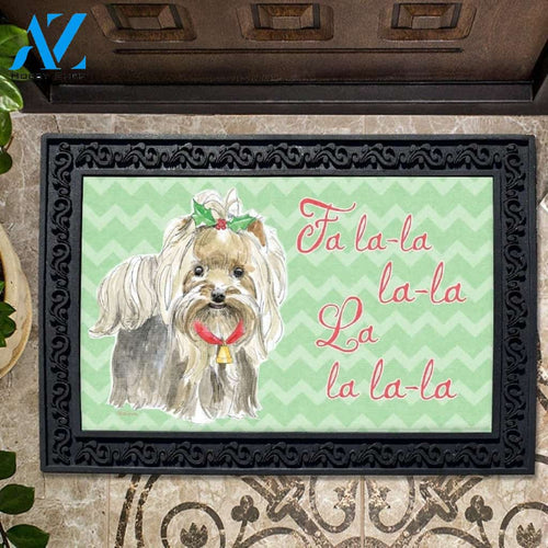 Fa La La Yorkie Doormat - 18" x 30"