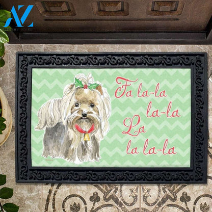 Fa La La Yorkie Doormat - 18" x 30"