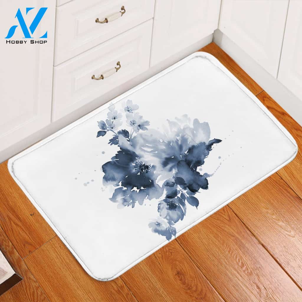 Fading Flower White Door Mat