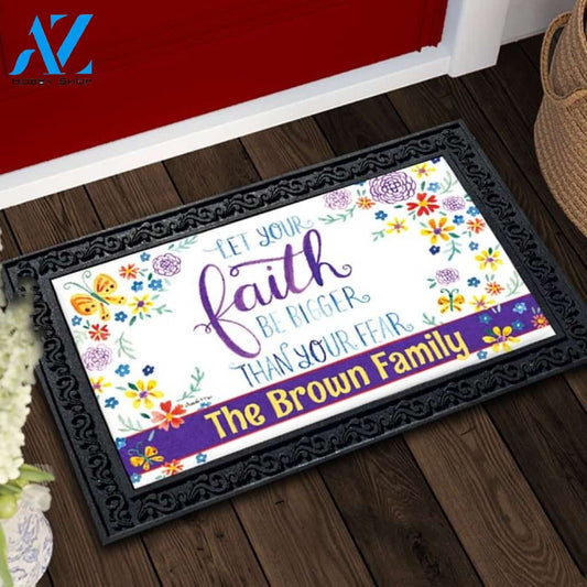 Faith Bigger Than Fear Personalized Doormat - 18" x 30"