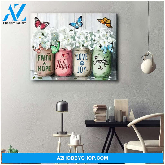 Top #70 Faith Butterfly Canvas Wall Art, Wall Decor Visual Art Unique Gifts