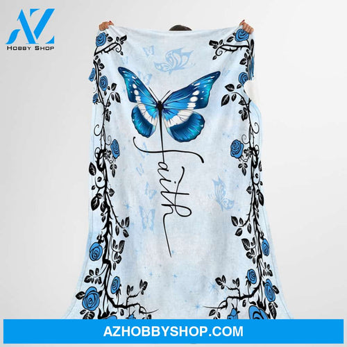 Faith Butterfly Fleece Blanket