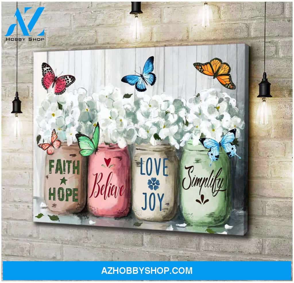Zalooo Faith Butterfly Wall Art Canvas