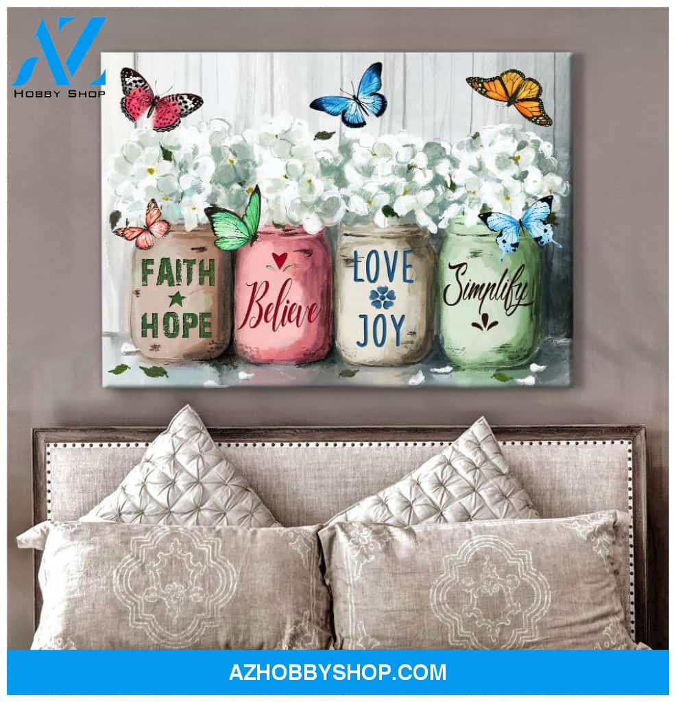 Zalooo Faith Butterfly Wall Art Canvas