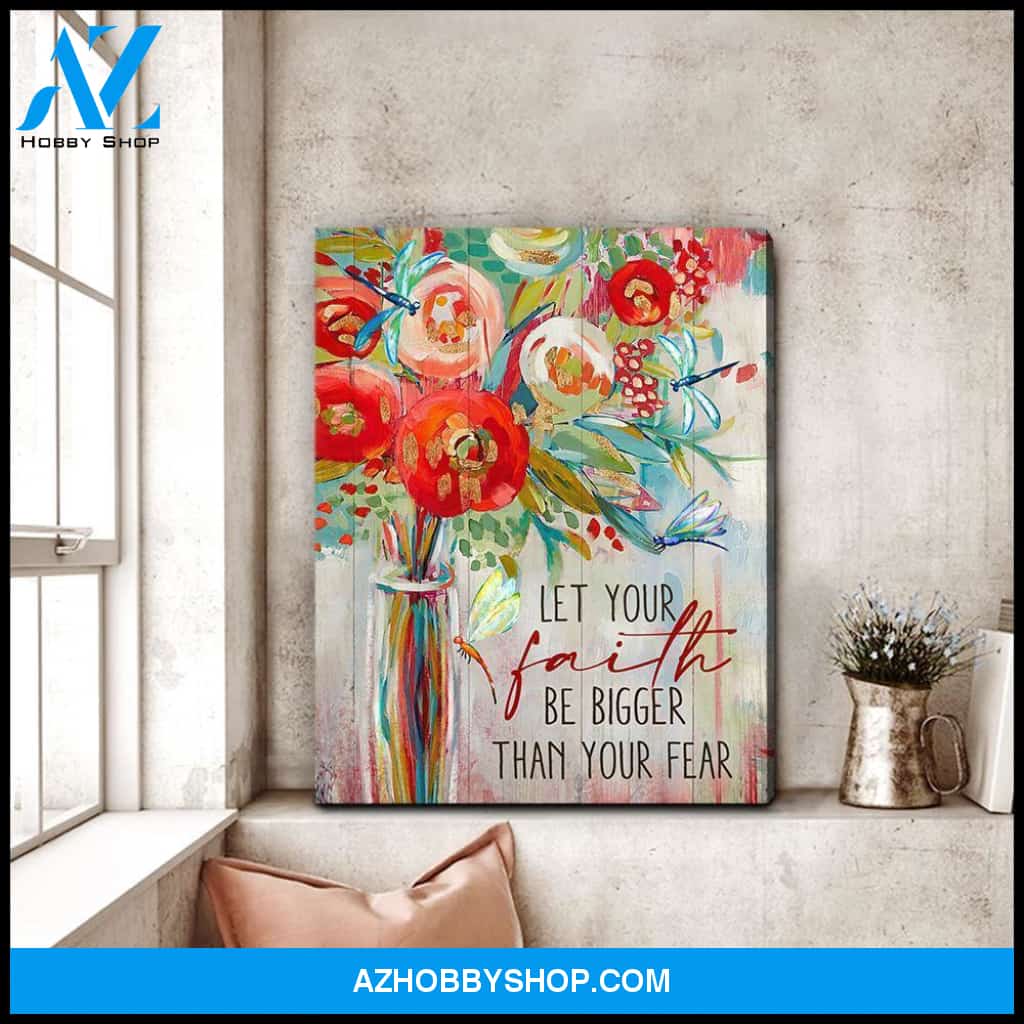 Faith Dragonfly Wall Art Canvas, Wall Decor Visual Art