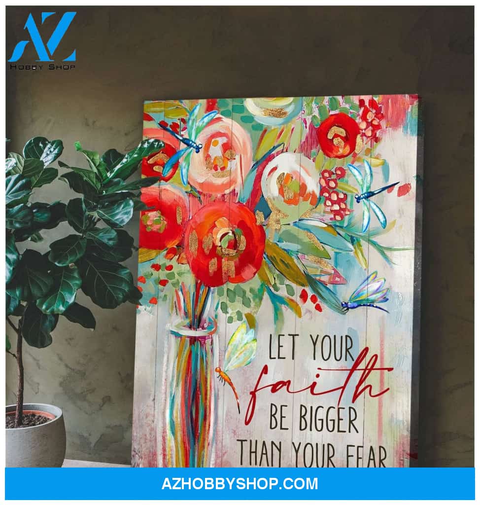 Faith Dragonfly Wall Art Canvas, Wall Decor Visual Art