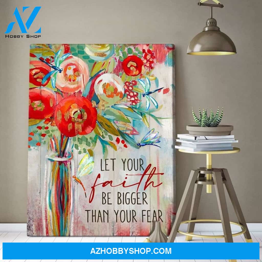 Faith Dragonfly Wall Art Canvas, Wall Decor Visual Art