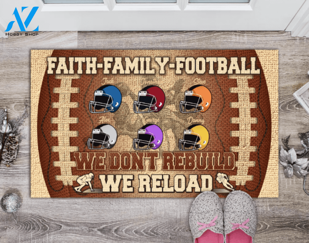 Faith Football Family Personlized Funny Doormat Gift For Football Lovers Birthday Gift Home Decor Warm House Gift Welcome Mat