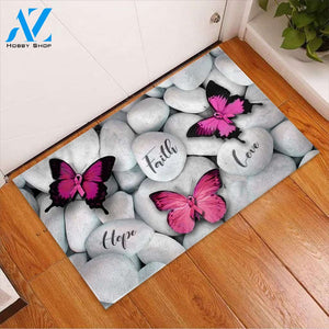 Faith Hope Love - Breast Cancer Awareness Doormat