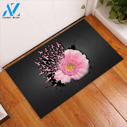 Personalized Name Family House Faith Hope Love - Breast Cancer Awareness Doormat Pink Daisy Indoor And Outdoor Doormat Warm House Gift Welcome Mat Gift For Family Friend