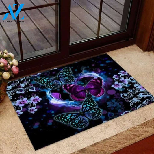 Faith Hope Love Butterfly Aesthetic Doormat
