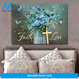Zalooo Faith Hope Love Butterfly Wall Art Canvas