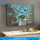 Zalooo Faith Hope Love Butterfly Wall Art Canvas