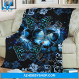 Faith Hope Love - Diabetes Awareness Butterfly Fleece Blanket Gift For Friend Family Home Decor Bedding Couch Sofa Soft and Comfy Cozy